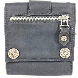 CHROME HEARTS logo Compact wallet Trifold wallet Leather / Nylon Black